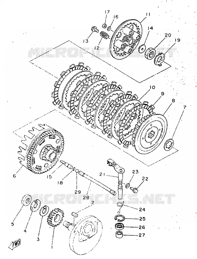 STARTMOTOR KOPPELINGS Yamaha MOTO 250 1998 SR  SR250