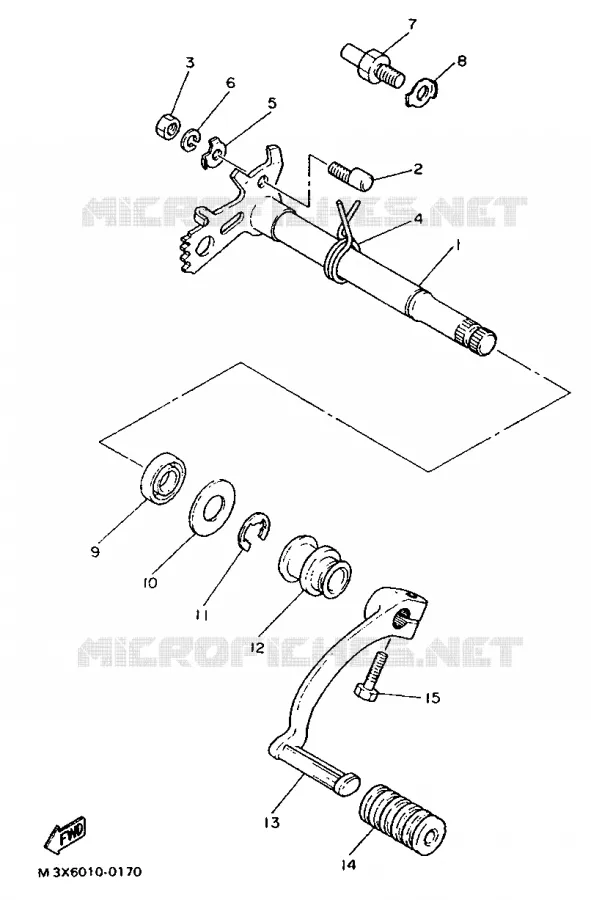 SCHAKEL STANG / PEDAAL Yamaha MOTO 500 1987 SR  SR500