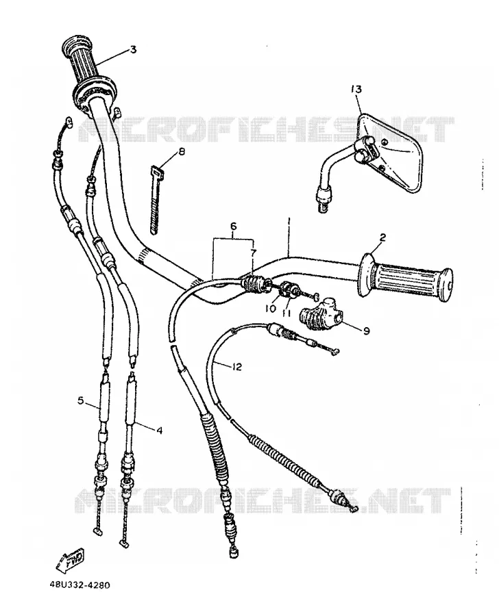 STUUR / KABEL Yamaha MOTO 500 1987 SR  SR500