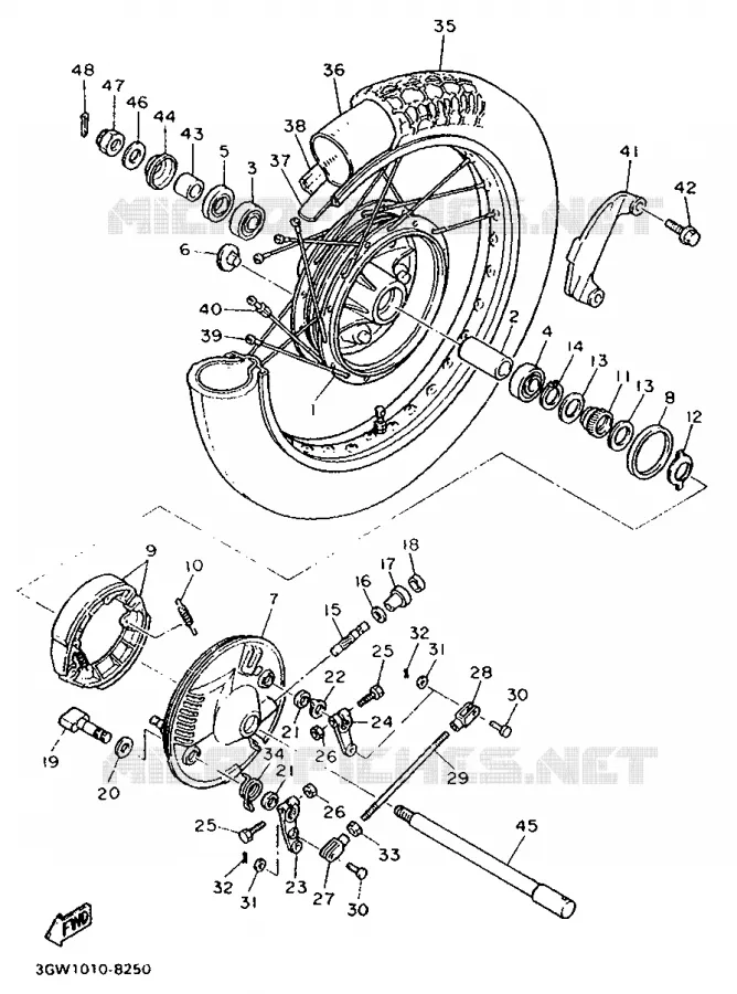 VOORWIEL Yamaha MOTO 500 1993 SR  SR500
