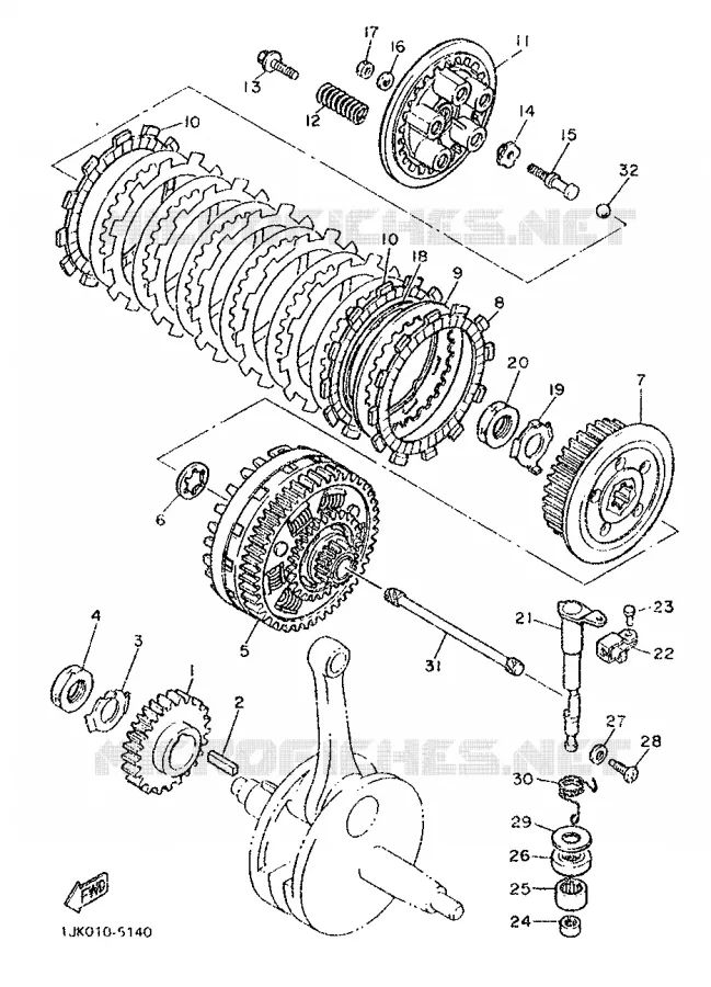 STARTMOTOR KOPPELINGS Yamaha MOTO 600 1987 SRX  SRX600