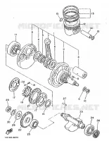 KRUKAS / ZUIGER voor Yamaha SRX600H (33.1KW 1986