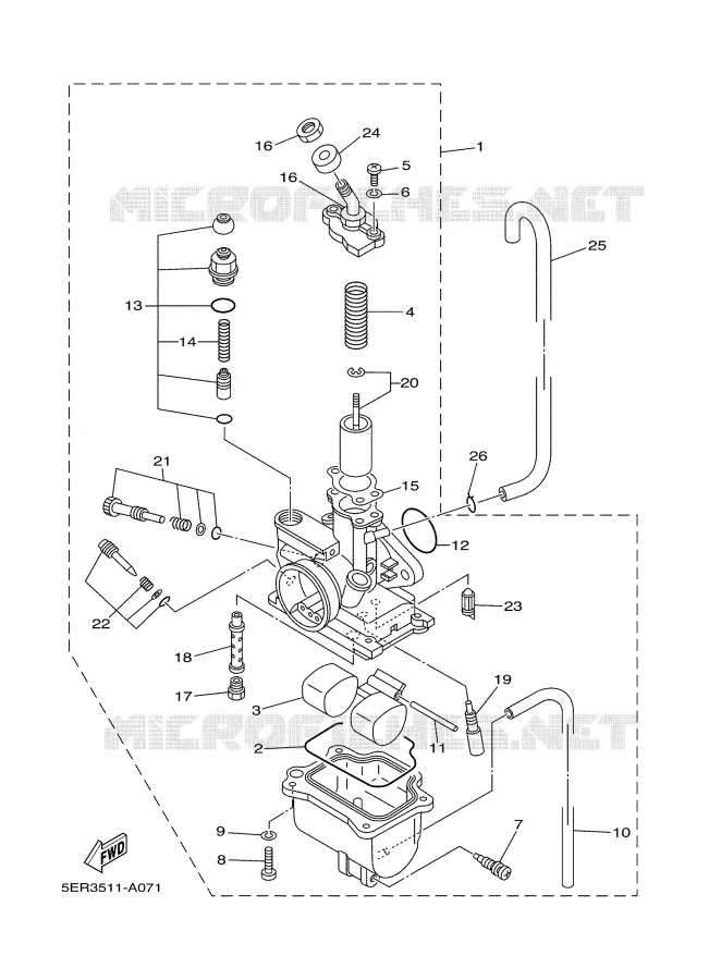 CARBURATEUR  Yamaha SCOOTER 105 2002 CRYPTON  T105SE