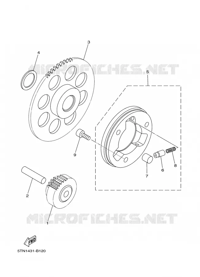 STARTMOTOR KOPPELINGS Yamaha SCOOTER 110 2004 CRYPTON  T110