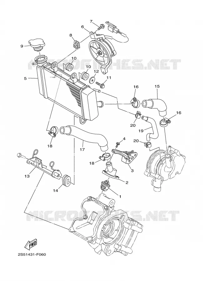 RADIATEUR / SLANG Yamaha SCOOTER 135 2007 CRYPTON  T135FI