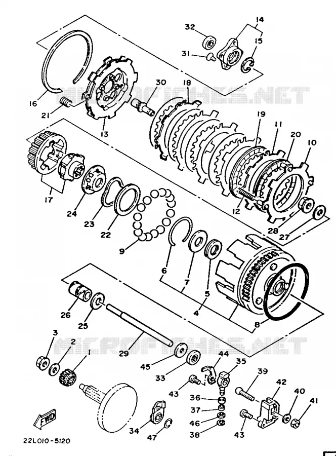 STARTMOTOR KOPPELINGS Yamaha SCOOTER 80 1986 Autres modeles  T80