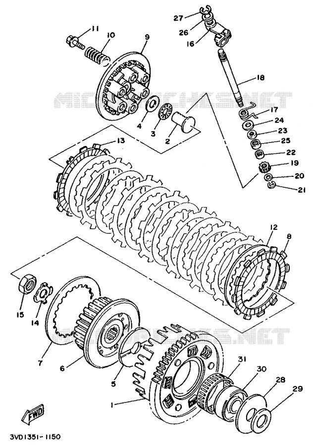 STARTMOTOR KOPPELINGS Yamaha MOTO 850 1991 TDM  TDM850