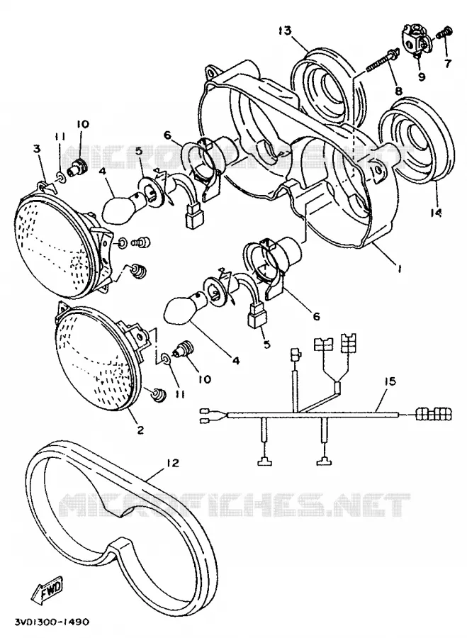 ALTERNATIEF KOPLAMP - FOR ITALY Yamaha MOTO 850 1991 TDM  TDM850