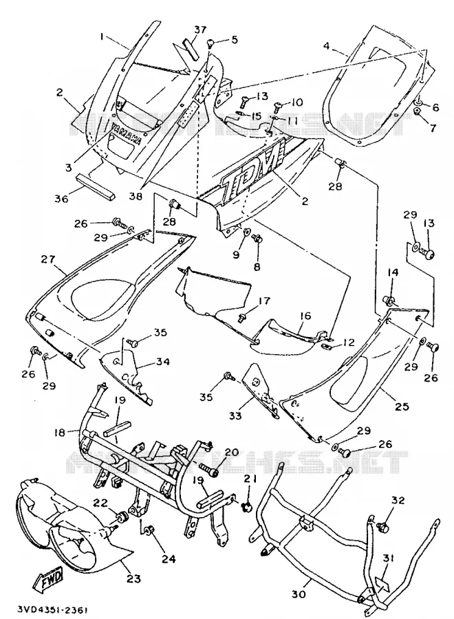 KAP 1 Yamaha MOTO 850 1992 TDM  TDM850