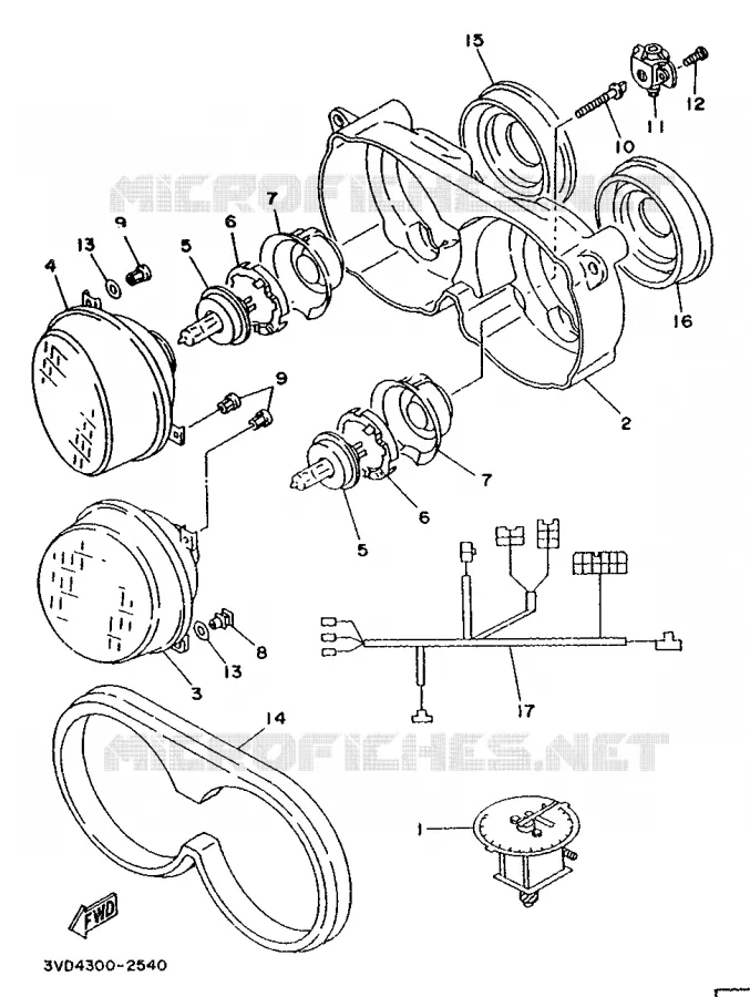 ALTERNATIEF TELLER / KOPLAMP - FOR OCEANIA Yamaha MOTO 850 1992 TDM  TDM850