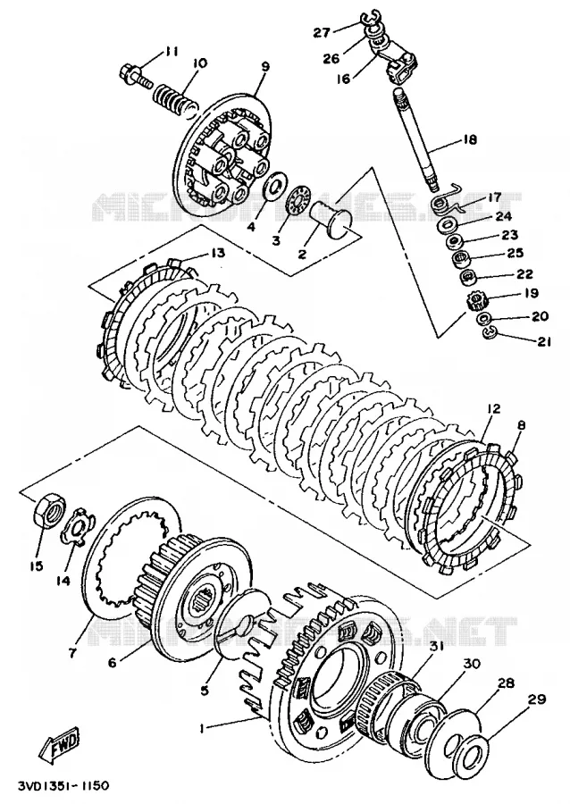 STARTMOTOR KOPPELINGS Yamaha MOTO 850 1993 TDM  TDM850