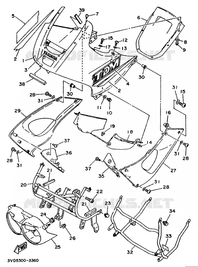 KAP 1 Yamaha MOTO 850 1993 TDM  TDM850