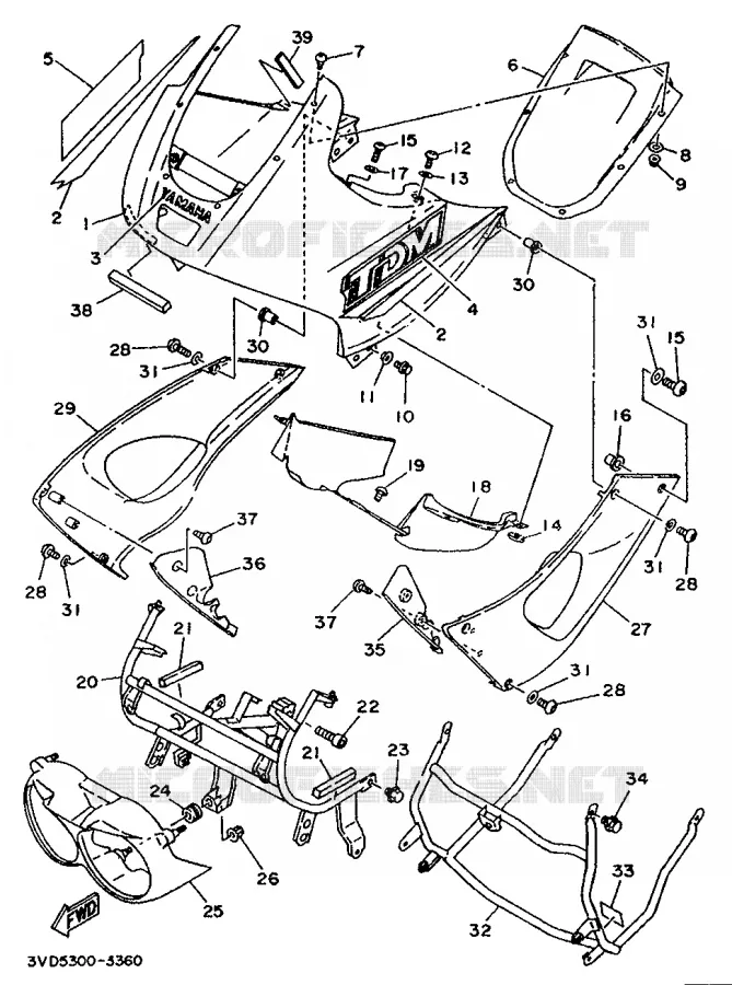 KAP 1 Yamaha MOTO 850 1993 TDM  TDM850