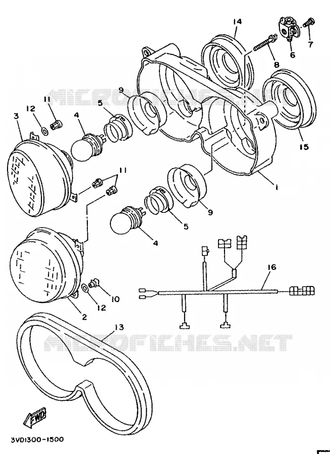 ALTERNATIEF KOPLAMP Yamaha MOTO 850 1993 TDM  TDM850