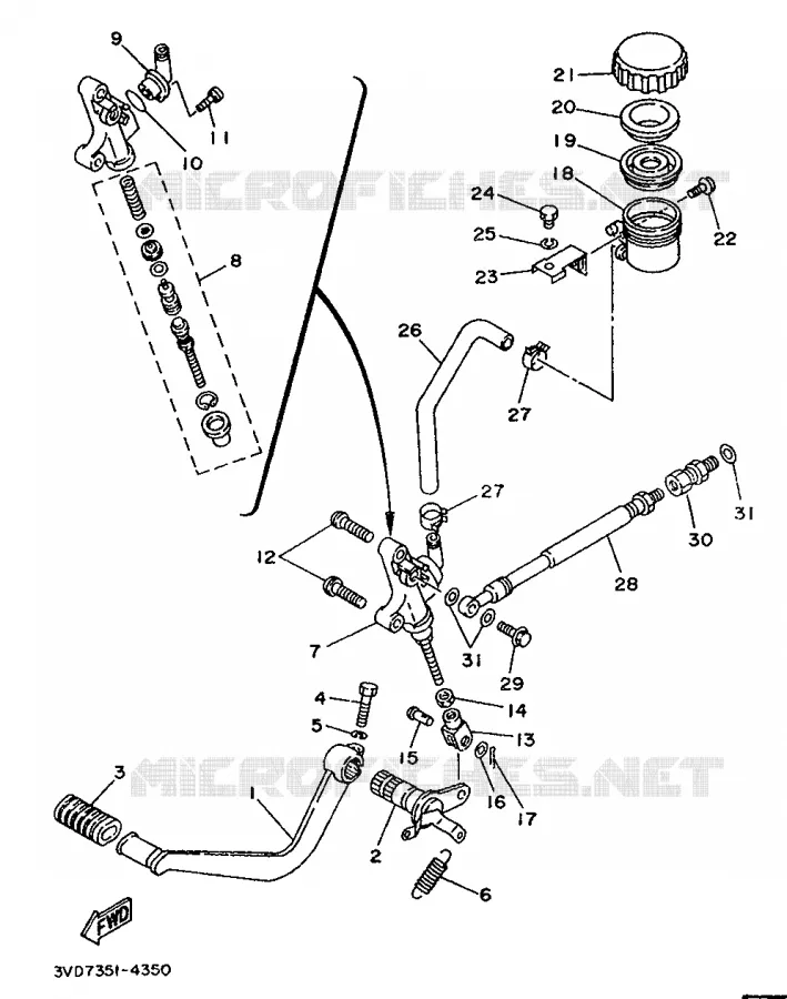 REMPOMP ACHTER Yamaha MOTO 850 1994 TDM  TDM850