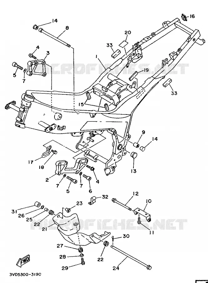 FRAME Yamaha MOTO 850 1995 TDM  TDM850