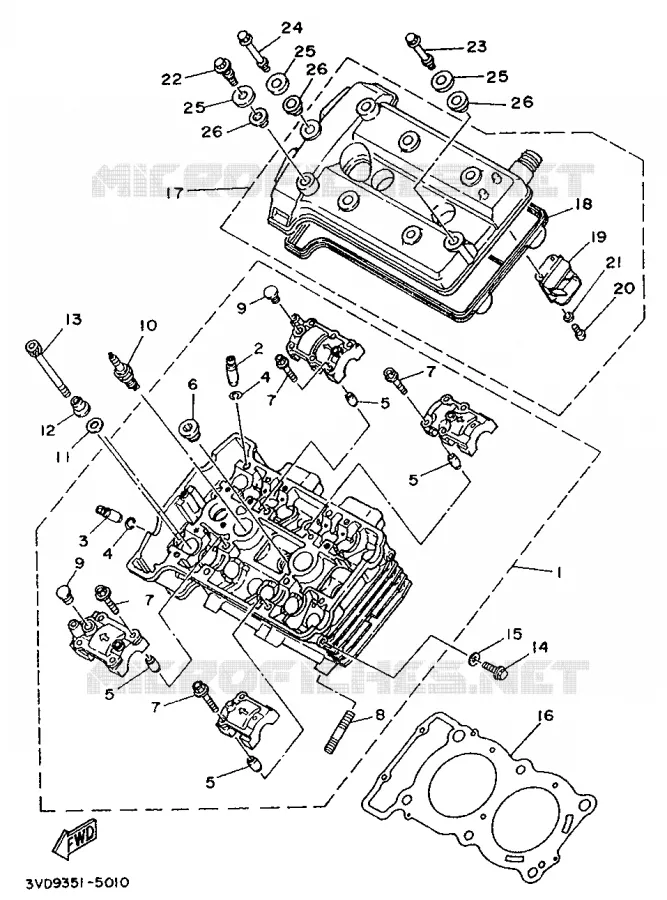 CILINDERKOP Yamaha MOTO 850 1995 TDM  TDM850