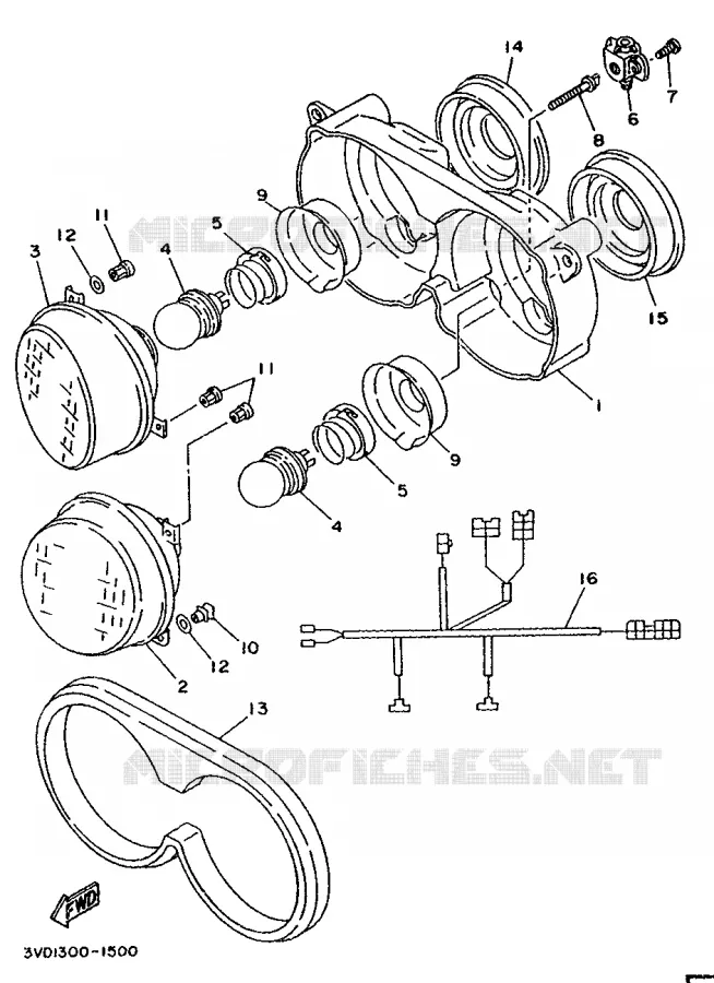 ALTERNATIEF KOPLAMP Yamaha MOTO 850 1995 TDM  TDM850