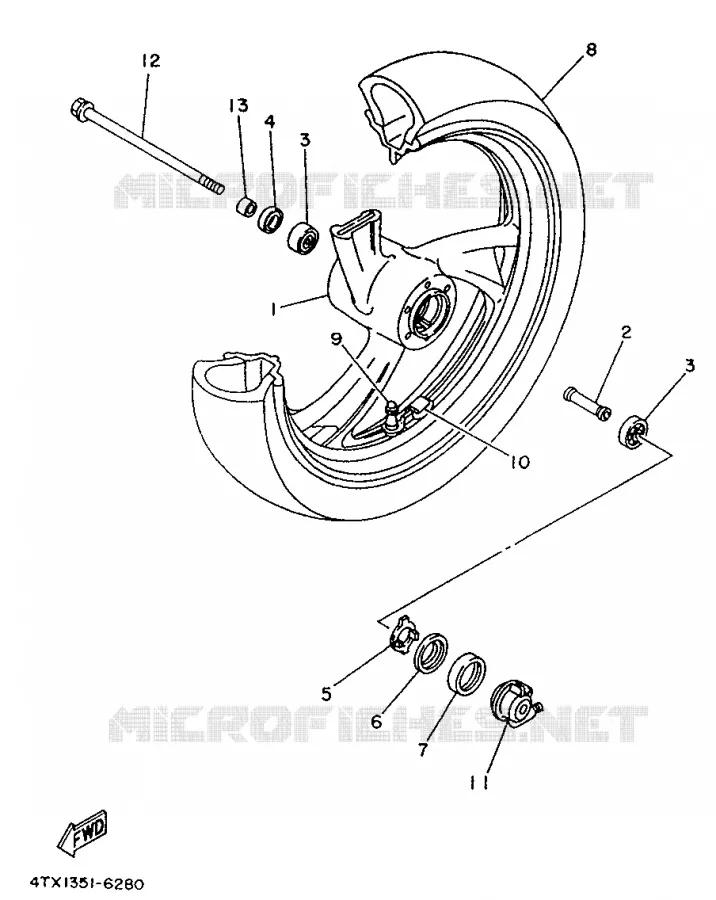 VOORWIEL Yamaha MOTO 850 1996 TDM  TDM850