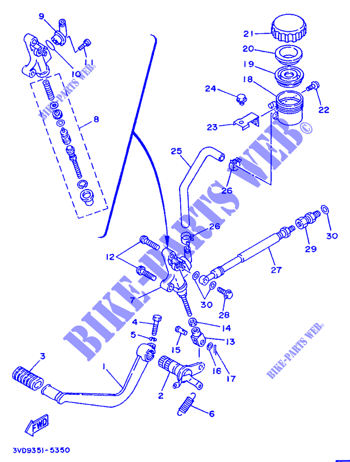 REMPOMP ACHTER voor Yamaha TDM850 1996
