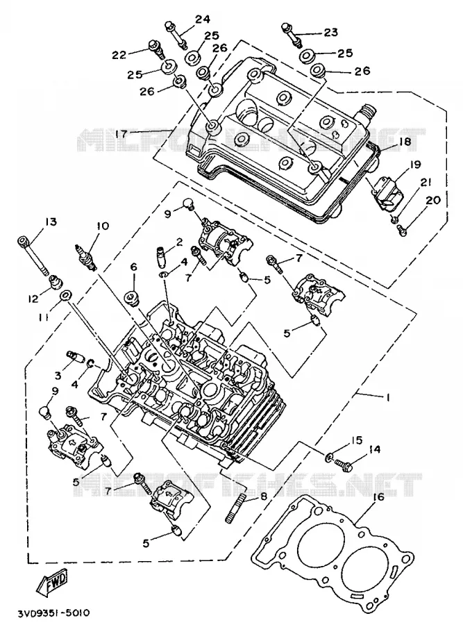 CILINDERKOP Yamaha MOTO 850 1996 TDM  TDM850