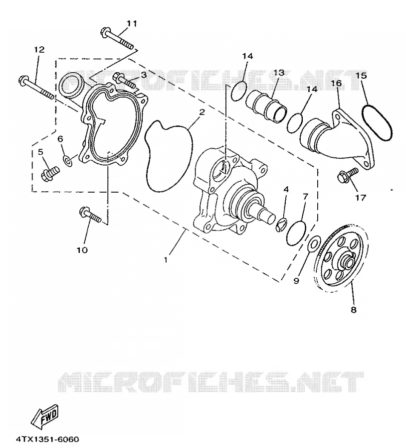 WATERPOMP Yamaha MOTO 850 1997 TDM  TDM850
