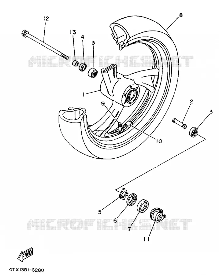 VOORWIEL Yamaha MOTO 850 1997 TDM  TDM850