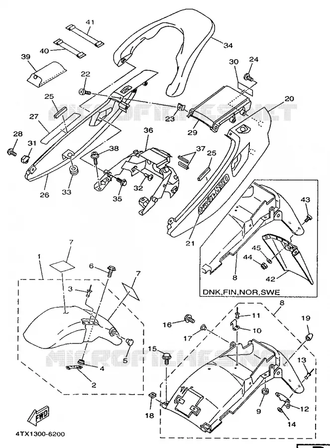 SPATBORD Yamaha MOTO 850 1997 TDM  TDM850