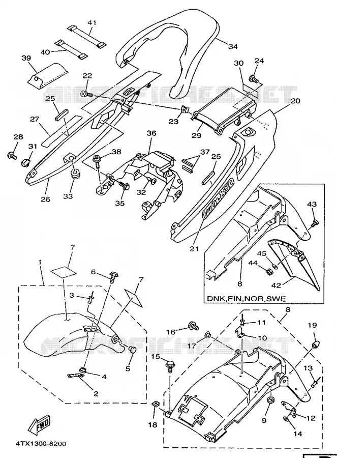 SPATBORD Yamaha MOTO 850 1997 TDM  TDM850