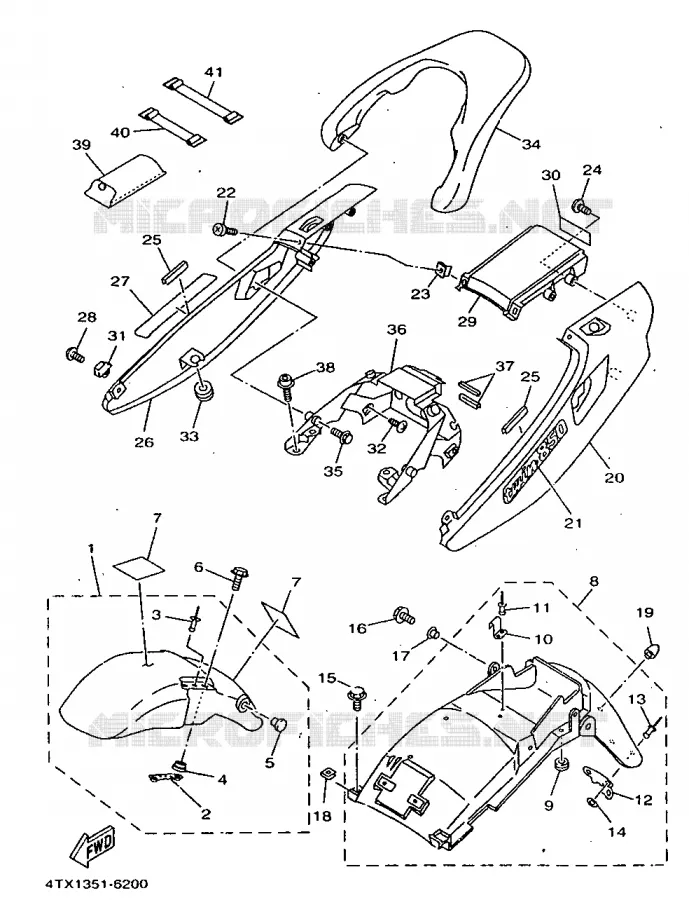 SPATBORD Yamaha MOTO 850 1998 TDM  TDM850