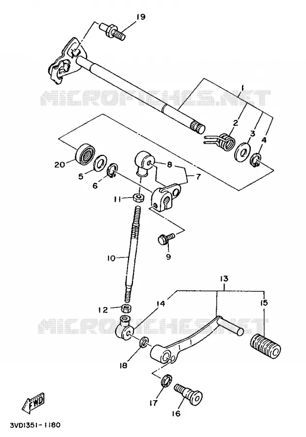 SCHAKEL STANG / PEDAAL Yamaha MOTO 850 1998 TDM  TDM850