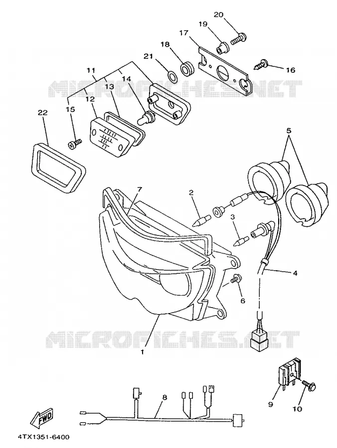 KOPLAMP Yamaha MOTO 850 1998 TDM  TDM850