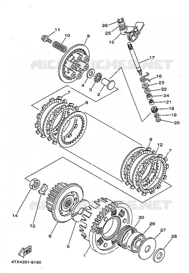 STARTMOTOR KOPPELINGS Yamaha MOTO 850 1999 TDM  TDM850