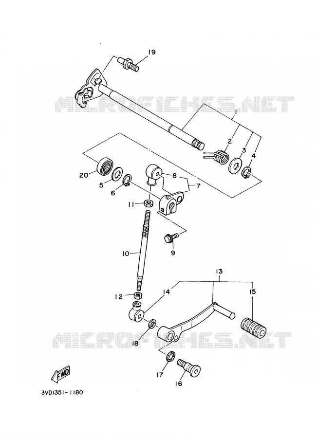 SCHAKEL STANG / PEDAAL Yamaha MOTO 850 2000 TDM  TDM850