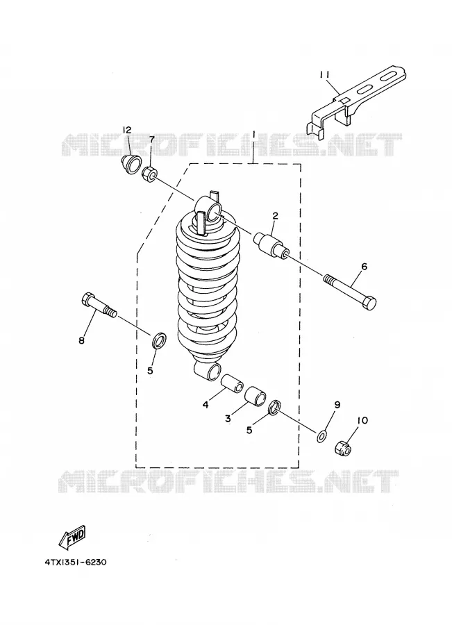 ACHTER SCHOKBREKER Yamaha MOTO 850 2000 TDM  TDM850