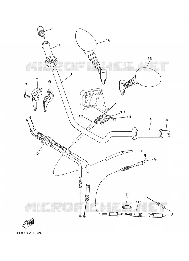 STUUR / KABEL Yamaha MOTO 850 2000 TDM  TDM850