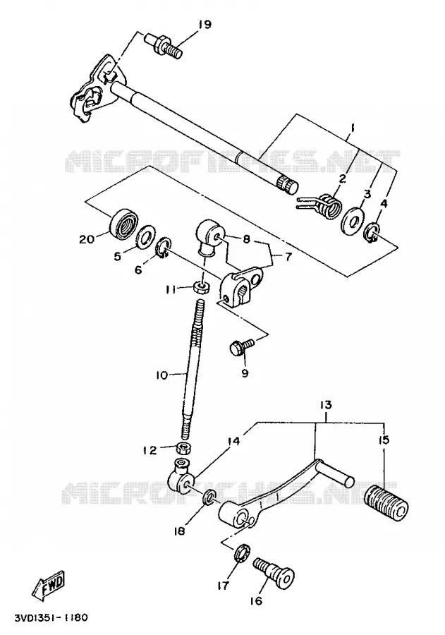 SCHAKEL STANG / PEDAAL Yamaha MOTO 850 1993 TDM  TDM850E