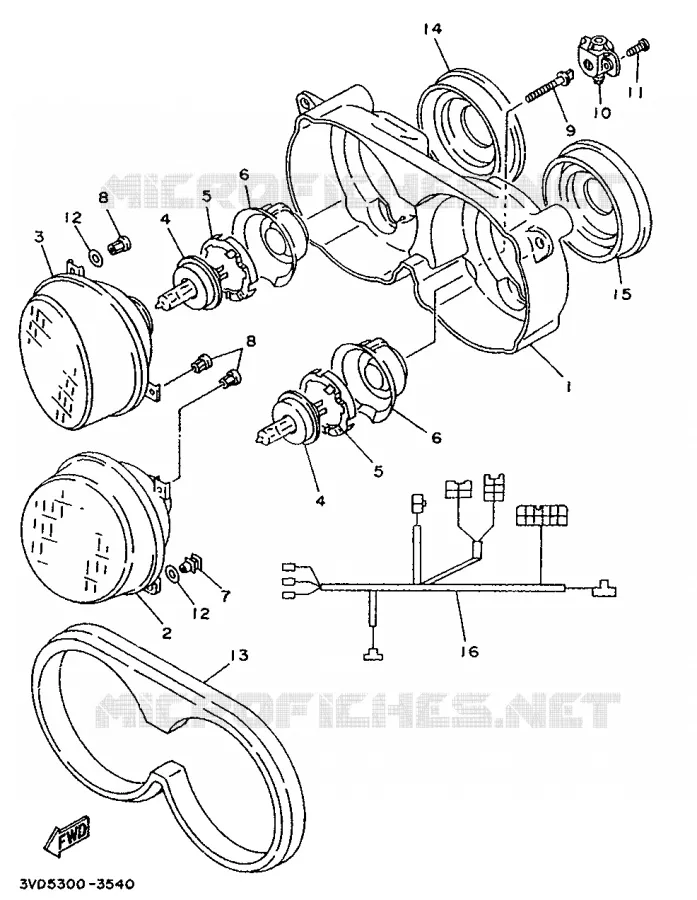 ALTERNATIEF TELLER / KOPLAMP Yamaha MOTO 850 1993 TDM  TDM850E