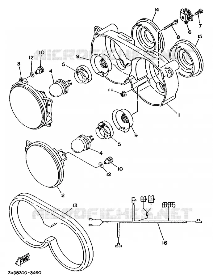 ALTERNATIEF KOPLAMP - FOR ITALY Yamaha MOTO 850 1994 TDM  TDM850F