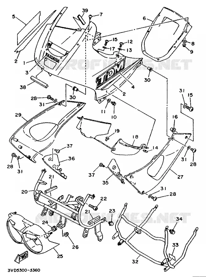 KAP 1 Yamaha MOTO 850 1993 TDM  TDM850H