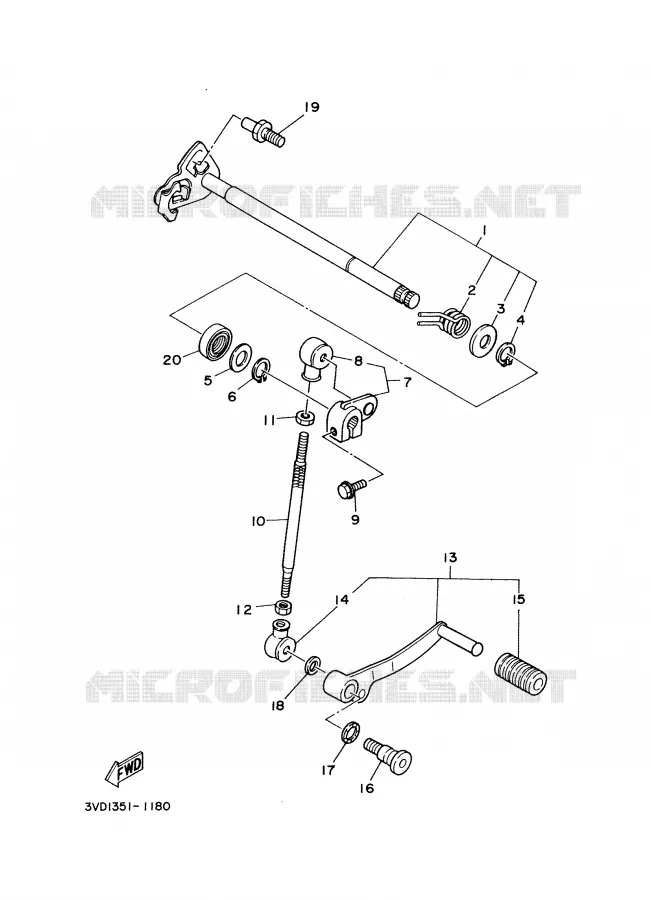 SCHAKEL STANG / PEDAAL Yamaha MOTO 850 2001 TDM  TDM850N