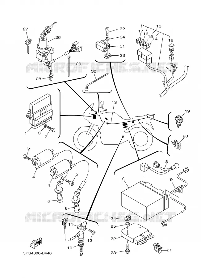 ELECTRISCH 1 Yamaha MOTO 900 2003 TDM  TDM900