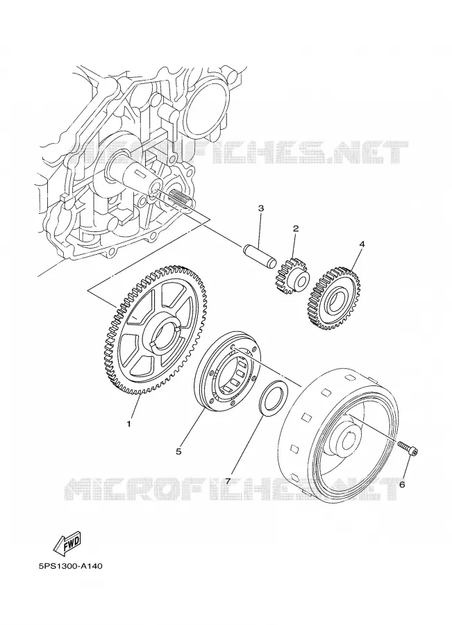 STARTMOTOR KOPPELINGS Yamaha MOTO 900 2005 TDM  TDM900
