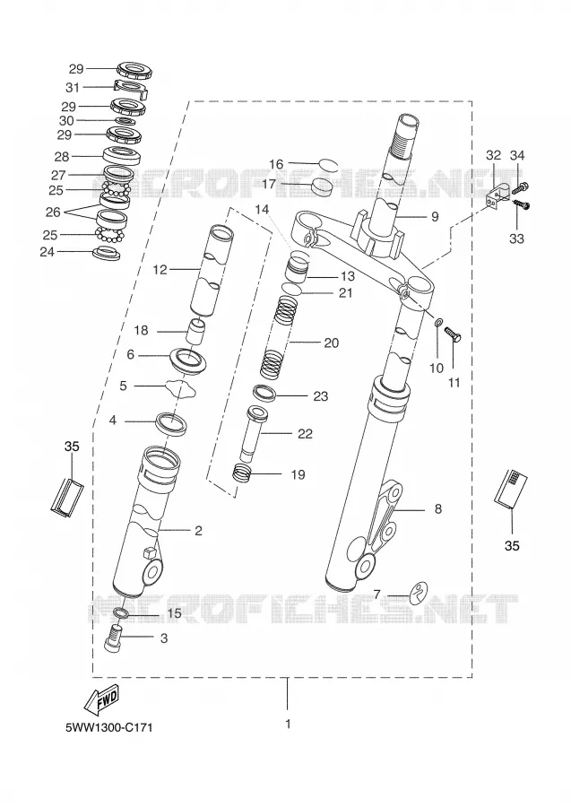 VOORVORK Yamaha SCOOTER 50 2007 BOOSTER  CW50