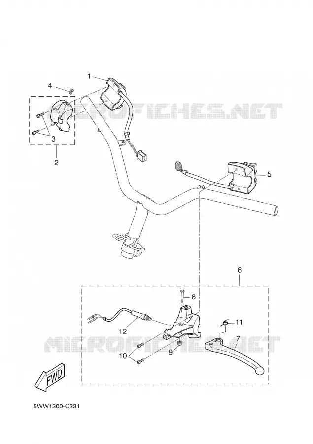 STUURSCHAKELAAR / HEVEL Yamaha SCOOTER 50 2007 BOOSTER  CW50