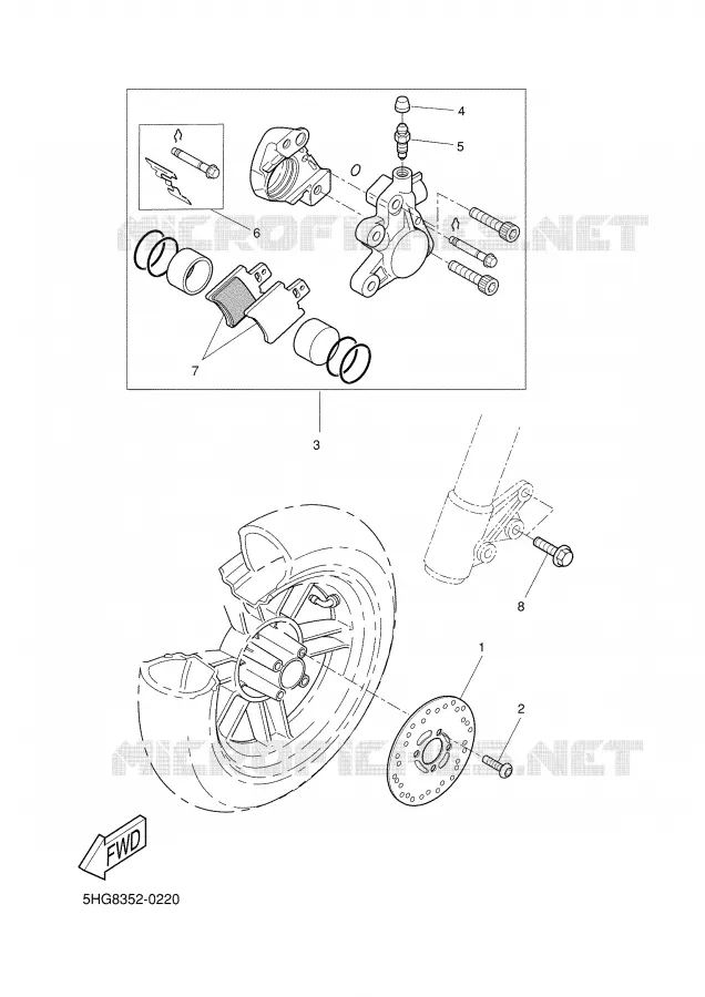 REMKLAUW VOOR Yamaha SCOOTER 50 2001 BOOSTER  CW50 ZUMA