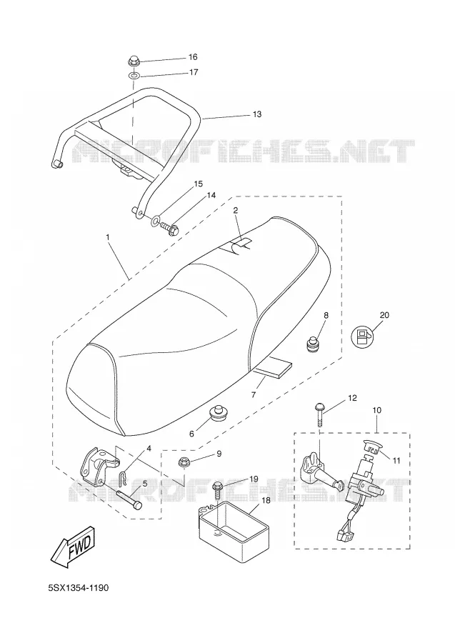 ZADEL / BAGAGE REK Yamaha SCOOTER 50 2001 BOOSTER  CW50L