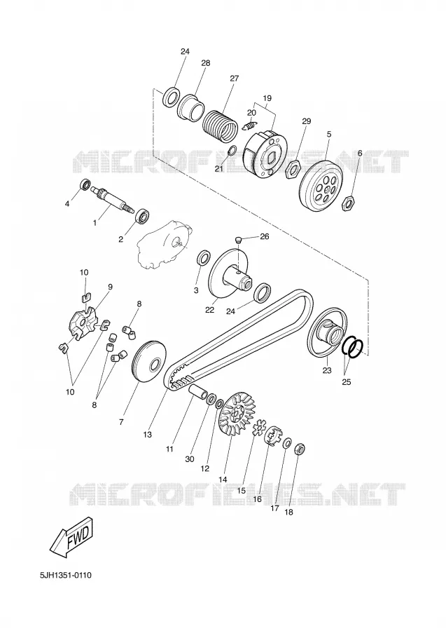 STARTMOTOR KOPPELINGS Yamaha SCOOTER 50 2003 BW'S  CW50L