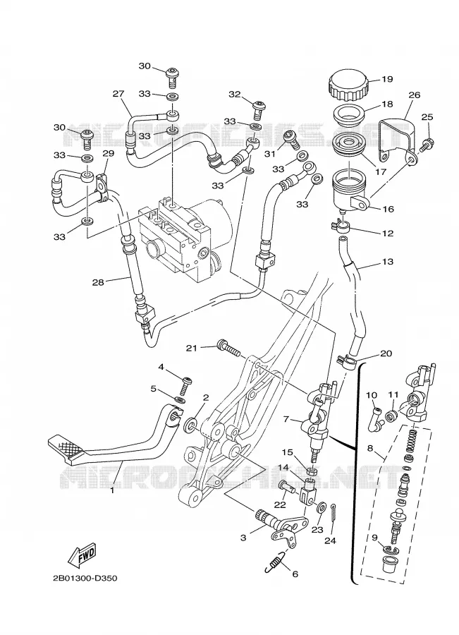 REMPOMP ACHTER Yamaha MOTO 900 2007 TDM ABS  TDM900A