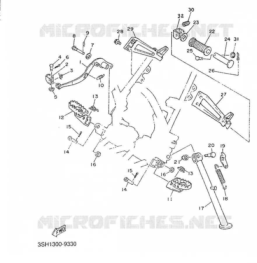 STANDAARD / VOETSTEUN Yamaha MOTO 125 1991 TDR  TDR125